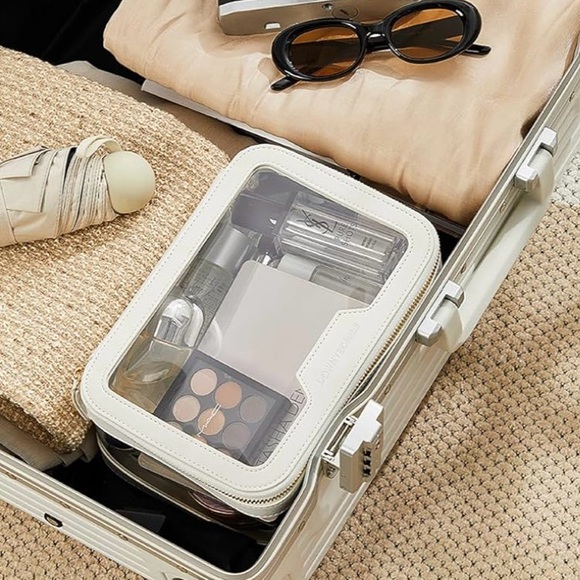 Clear Makeup Case Toiletry Bag Travel Makeup Case Cosmetic Organizer Transparent - Picture 4 of 10